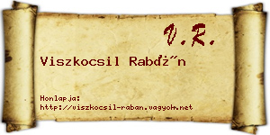 Viszkocsil Rabán névjegykártya
